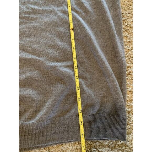 Joseph Abboud Sweater Medium Brown Extra Fine Merino Wool V-Neck Soft Men's - Picture 8 of 9